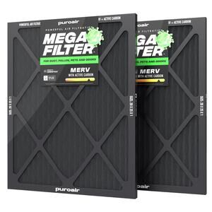 NWT PuroAir HVAC Mega Filter MERV Pleated Activated Carbon Air Filter -2 Pack